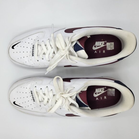 Nike Air Force 1 CJ8731 100 Low Mens Sneakers Size 10 White & Maroon - Picture 14 of 16
